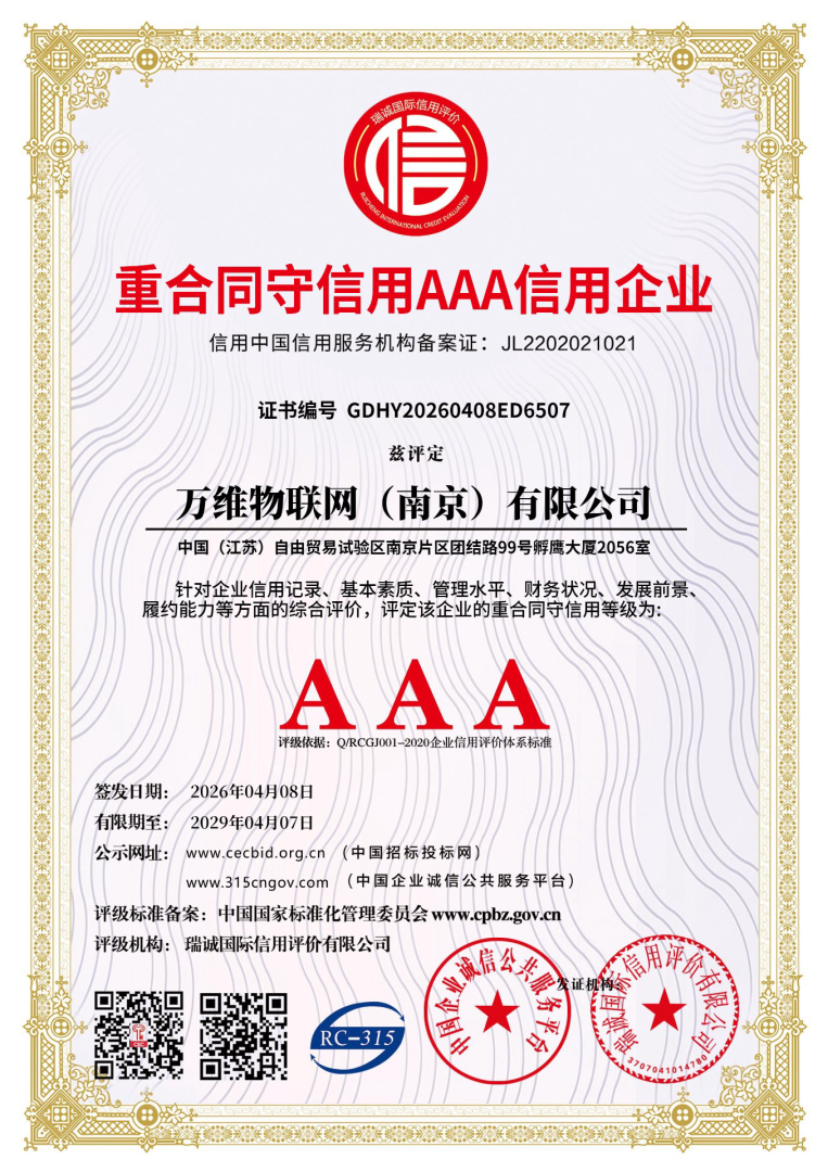 重合同守信用 AAA 企业